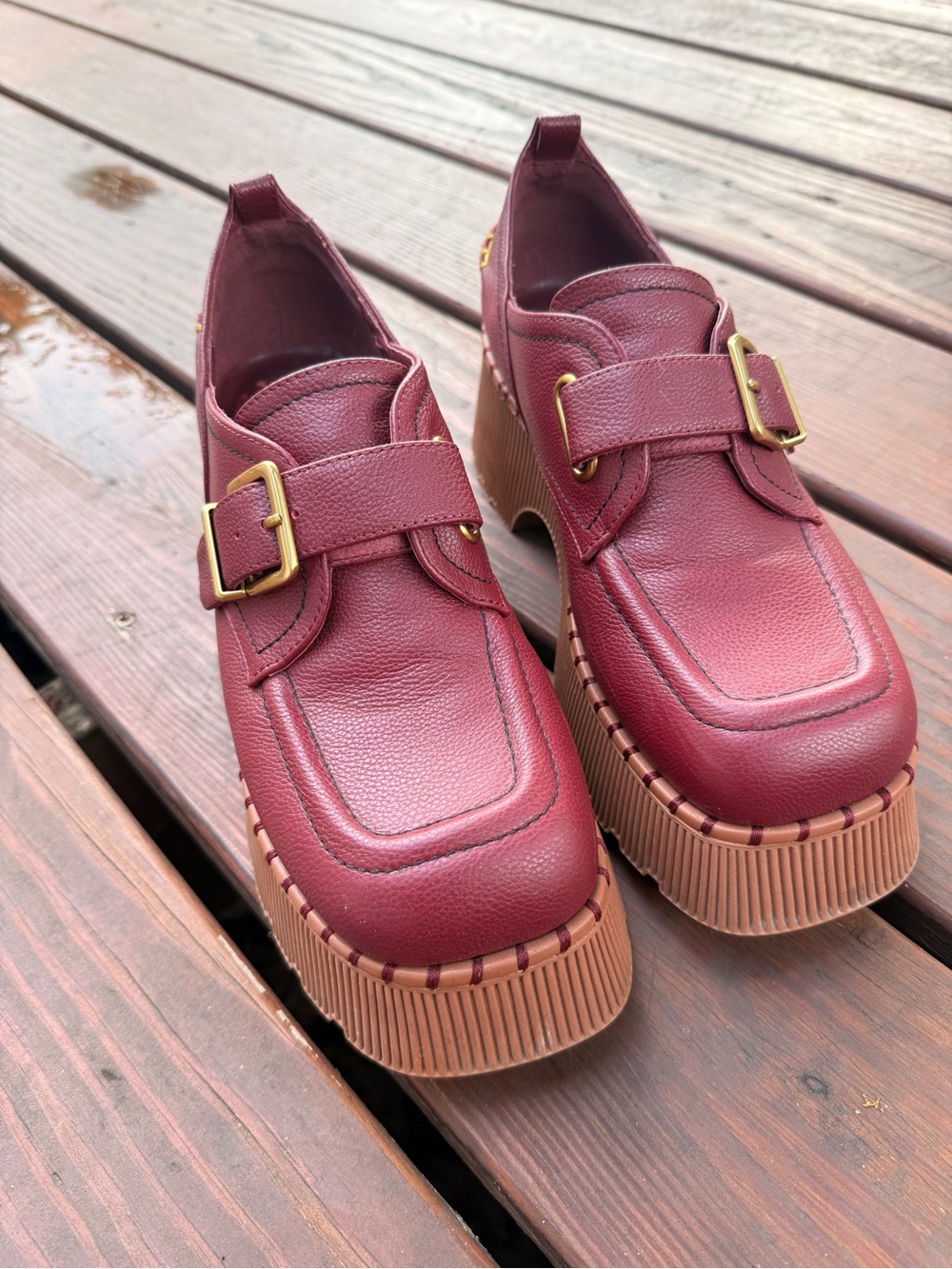 Charlotte Stone Billie loafers in Carmine Red - size 10